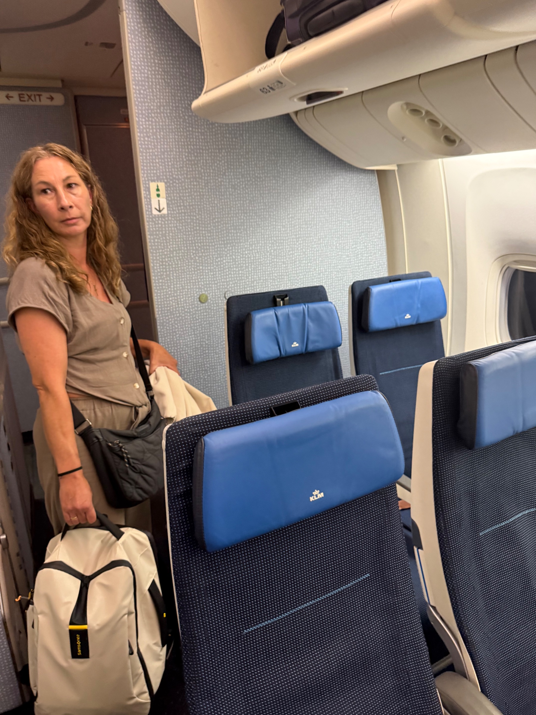 Onze 2 "business class" stoelen helemaal achterin