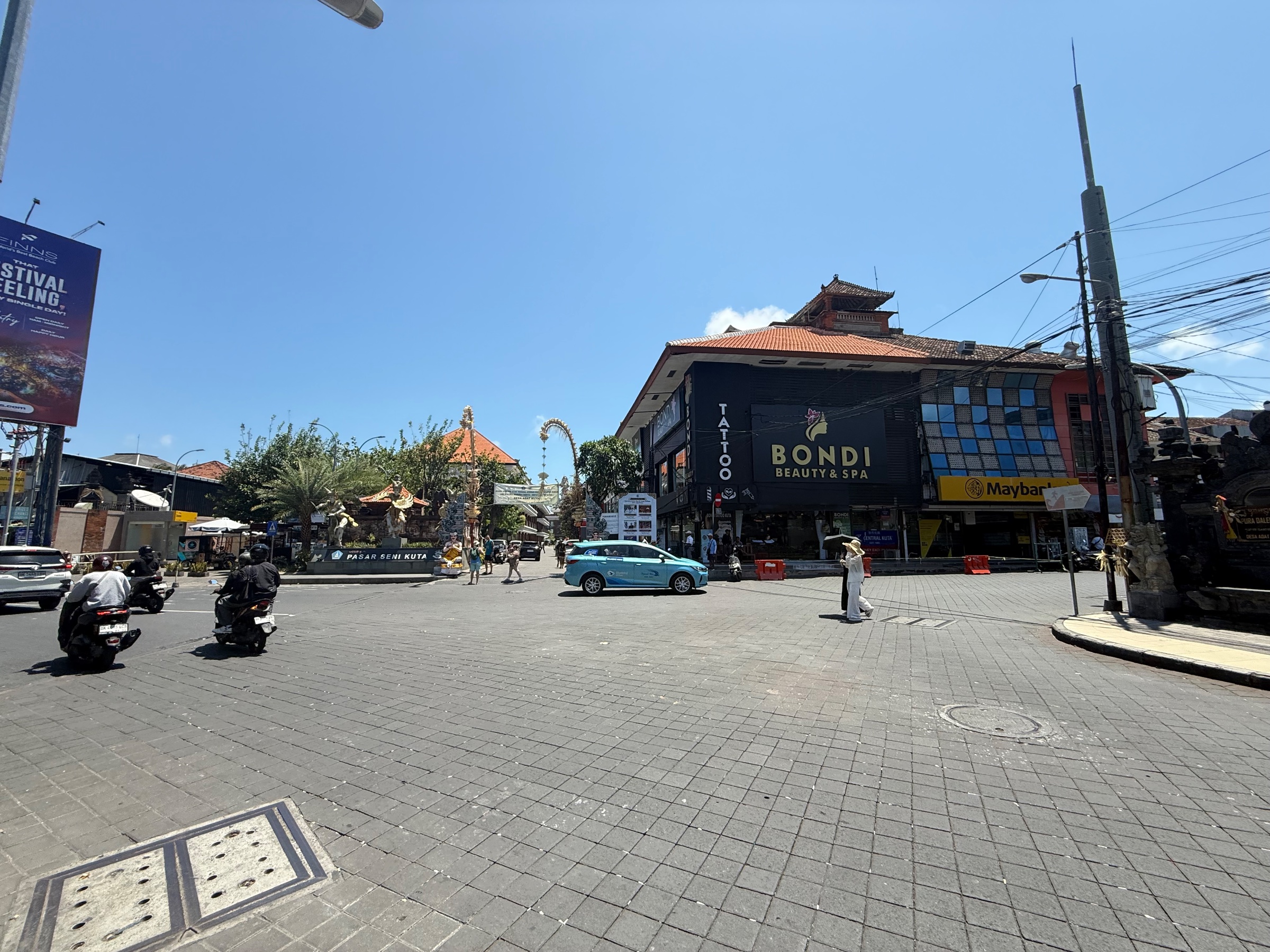 Het grote kruispunt in Kuta